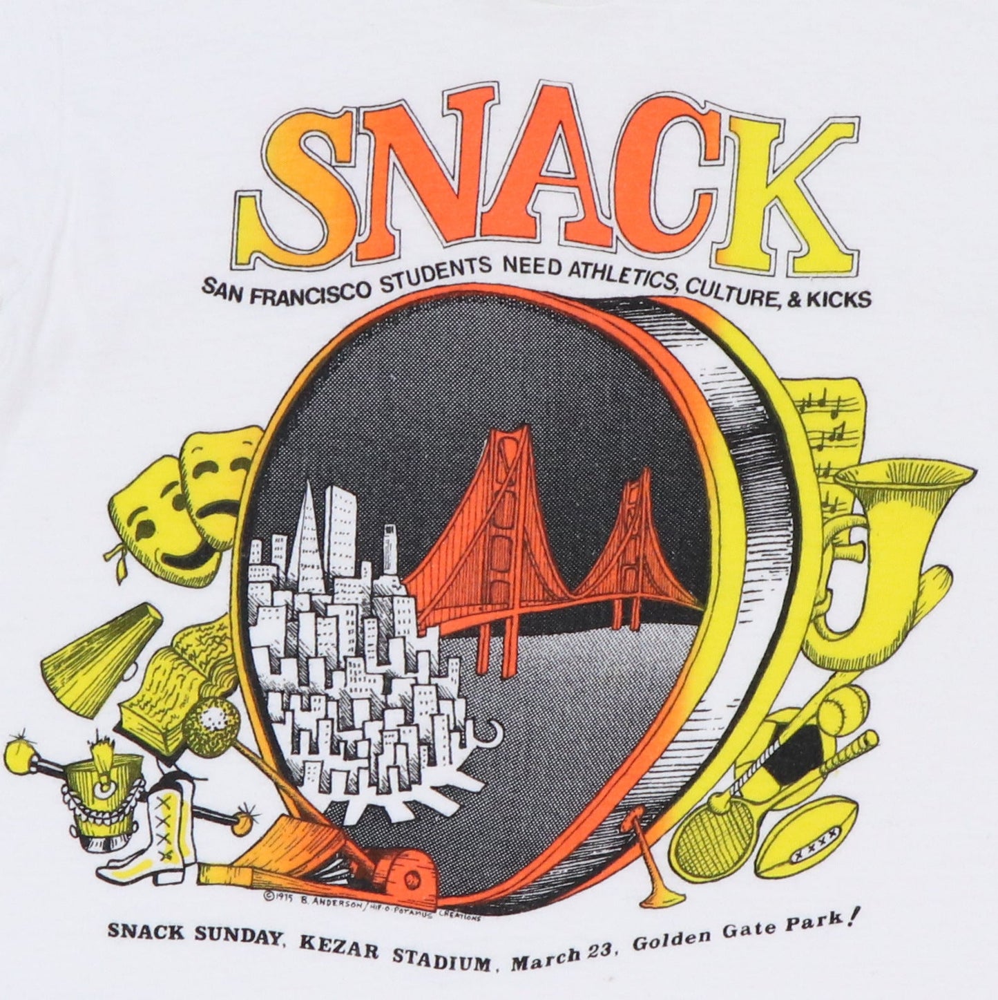1975 Bill Graham Snack Charity Concert Shirt Style002
