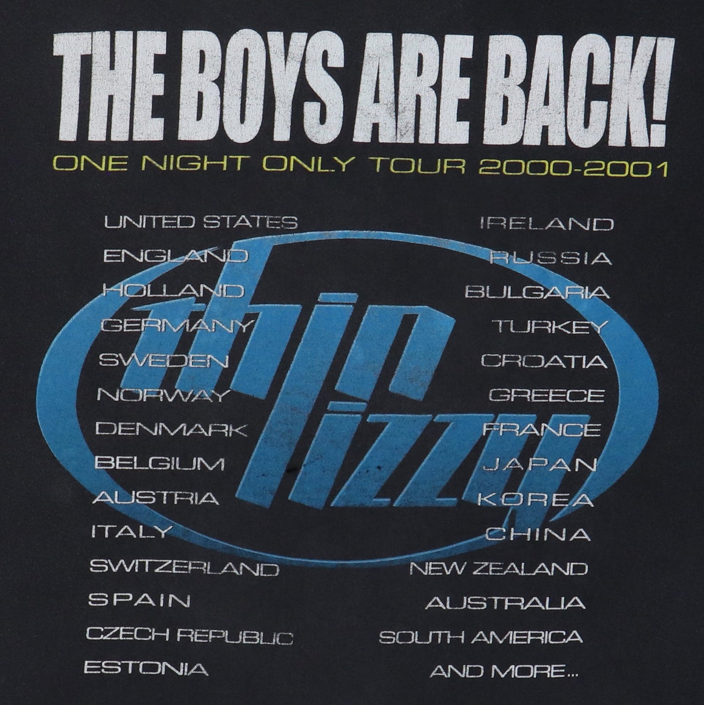 2000 Thin Lizzy The Boys Are Back Concert Shirt