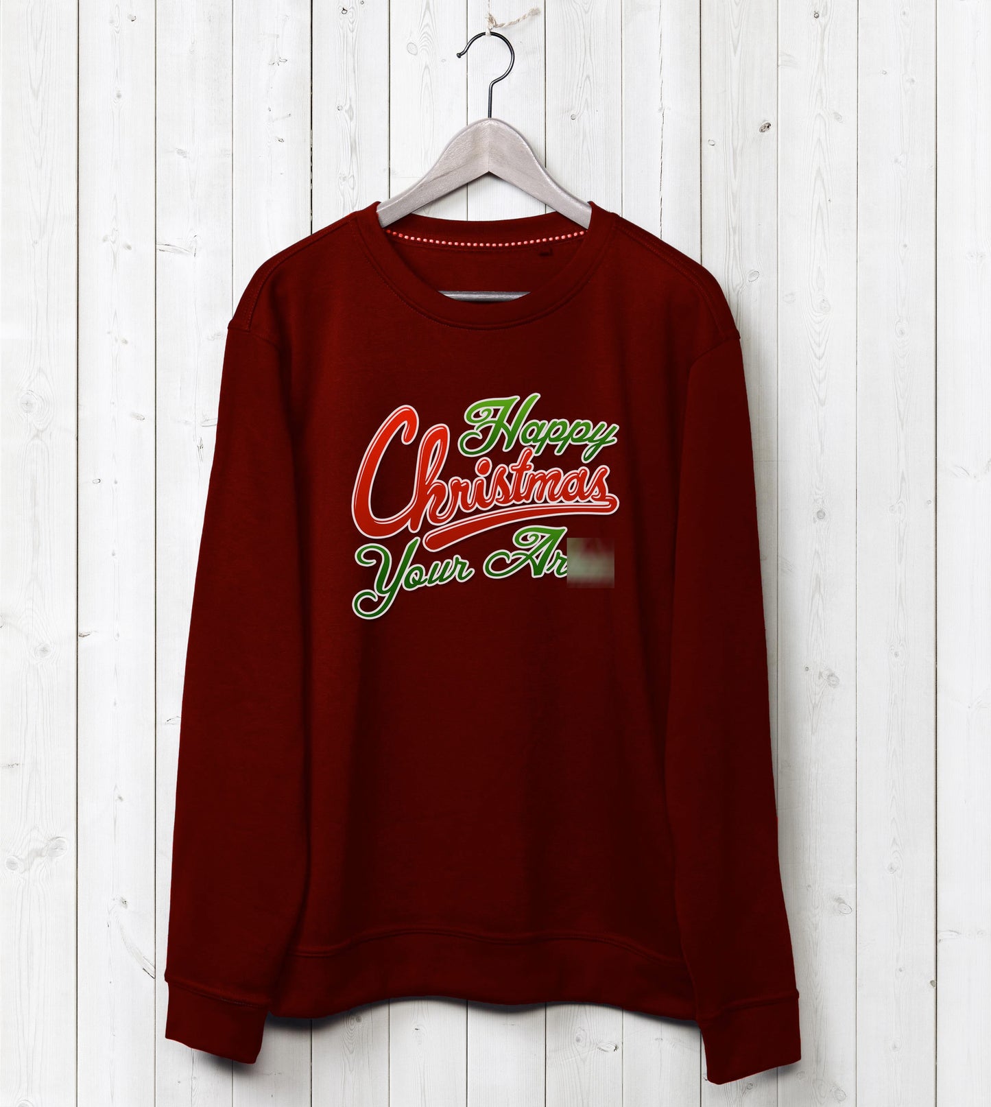 Happy Christmas You A*se Sweatshirt - Burgundy