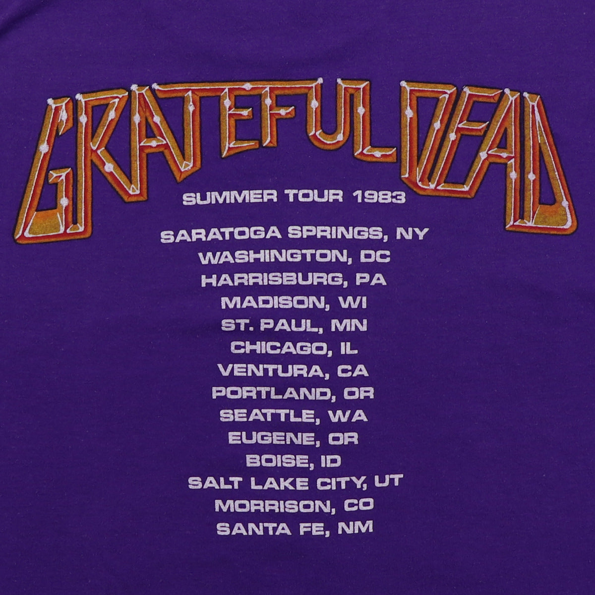1983 Grateful Dead Summer Tour Shirt Style001