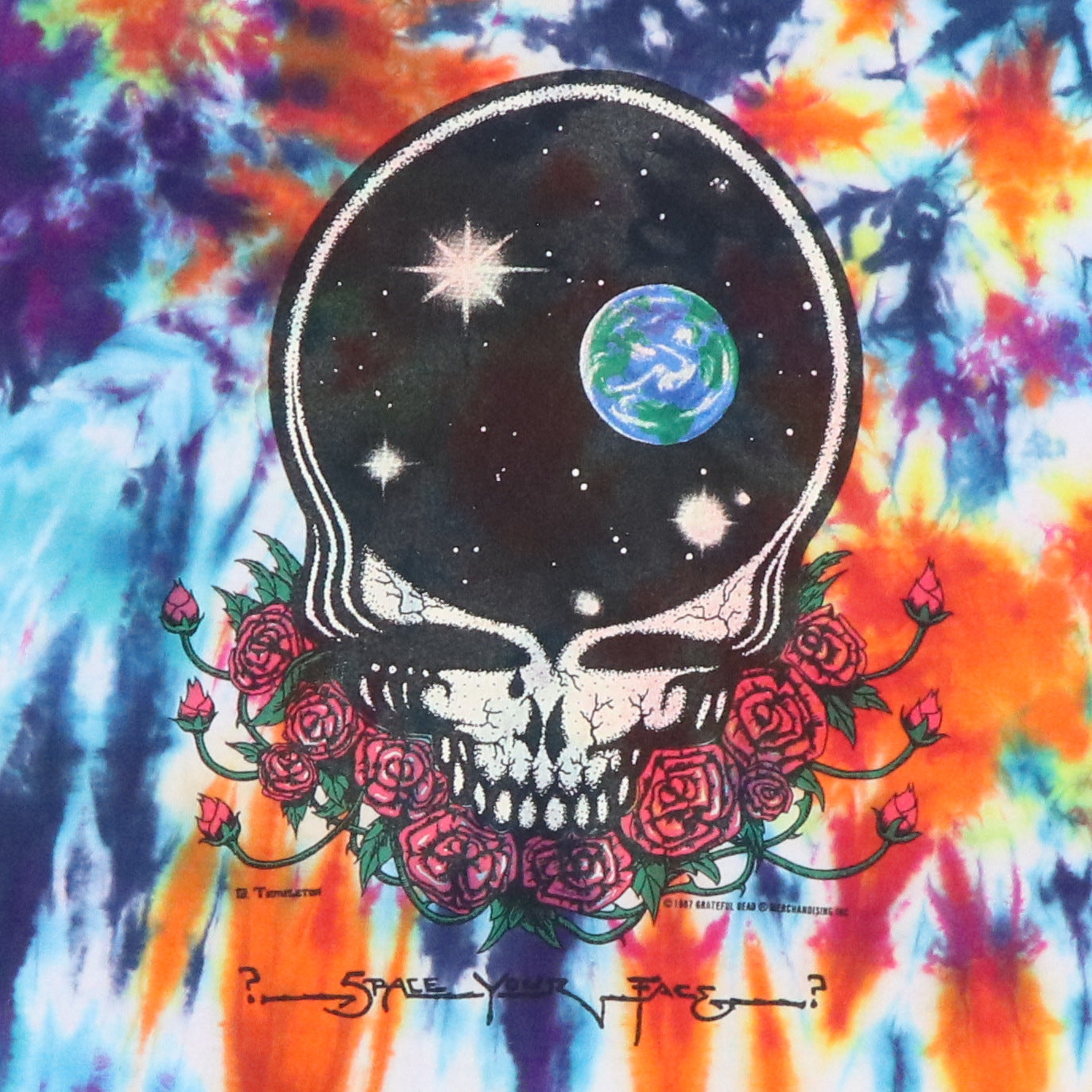 1987 Grateful Dead Space Your Face Tie Dye Shirt Style003