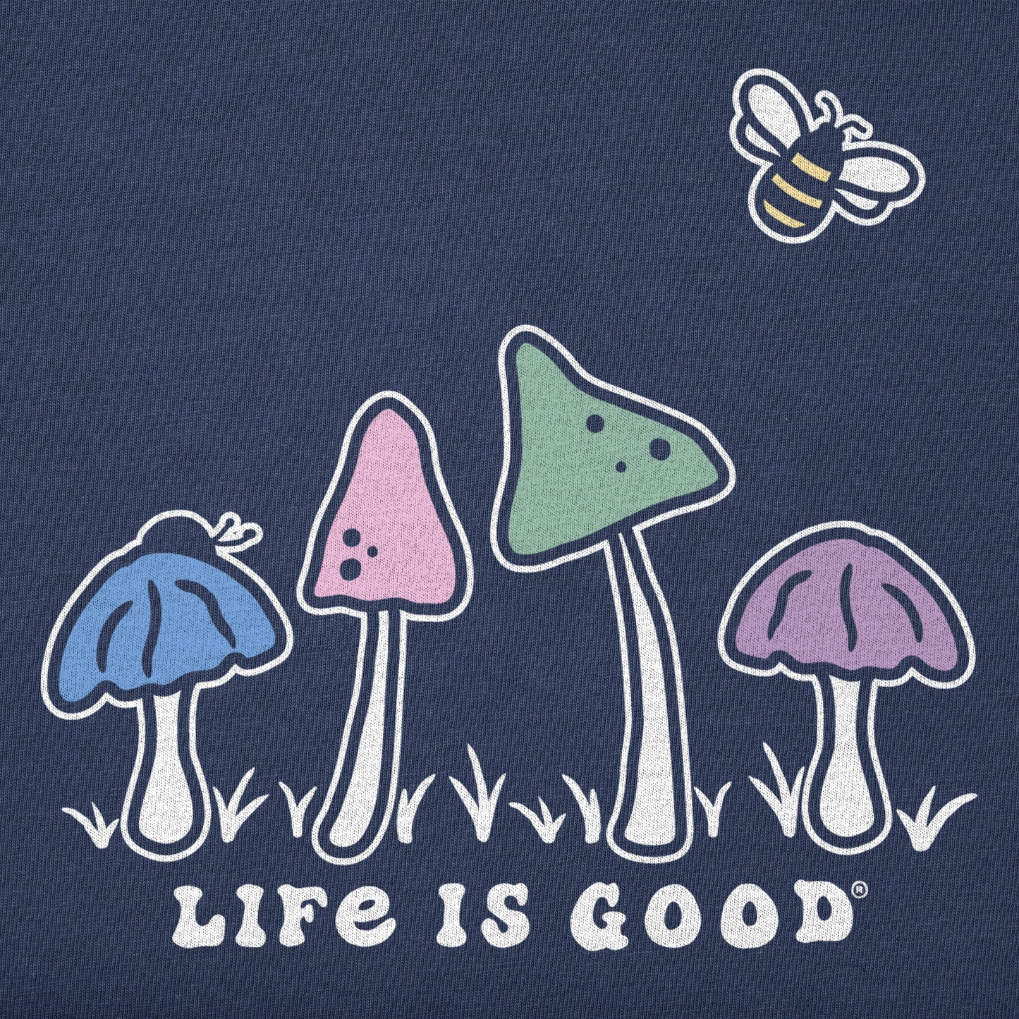 Women's Mushroom Retro Scene Long Sleeve Crusher Tee