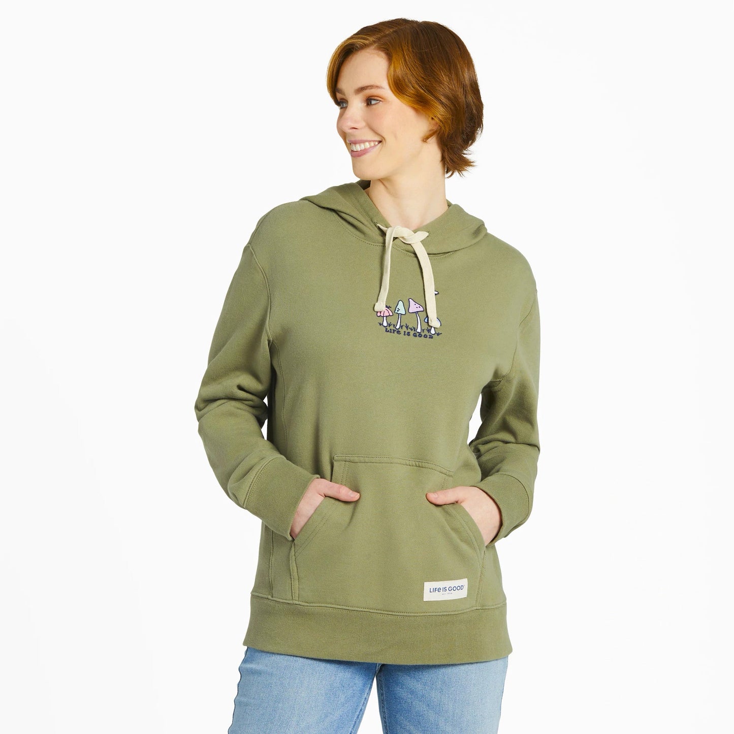 Women's Mushroom Retro Scene Simply True Fleece Hoodie