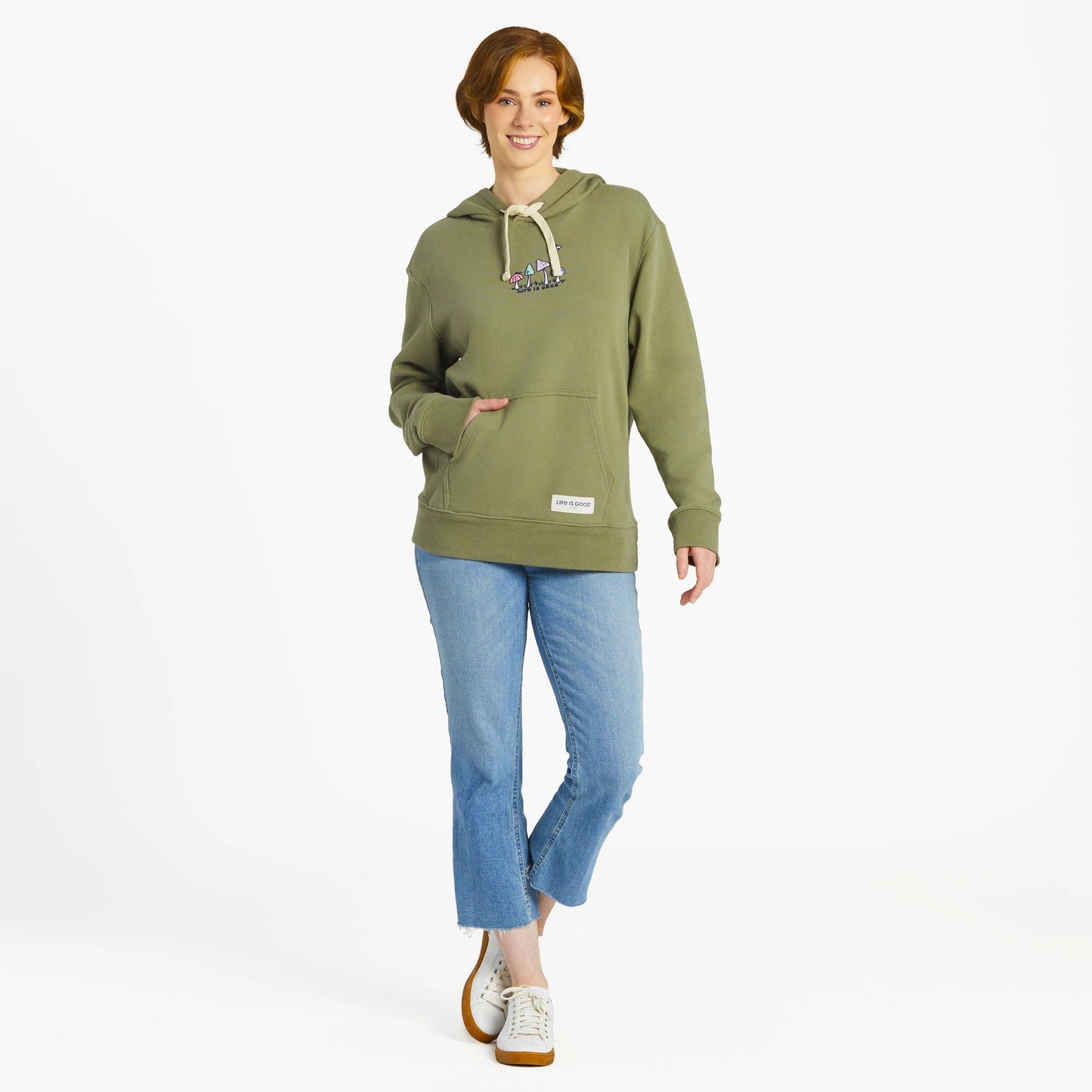 Women's Mushroom Retro Scene Simply True Fleece Hoodie