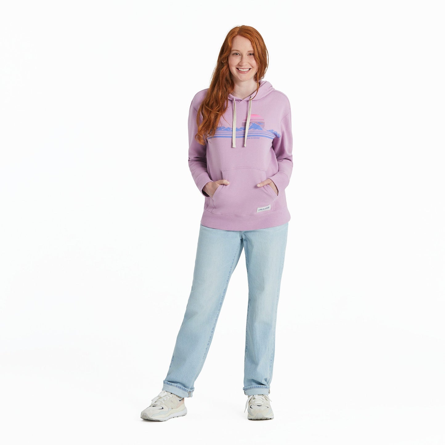 Women's Retro Mountainscape Simply True Fleece Hoodie