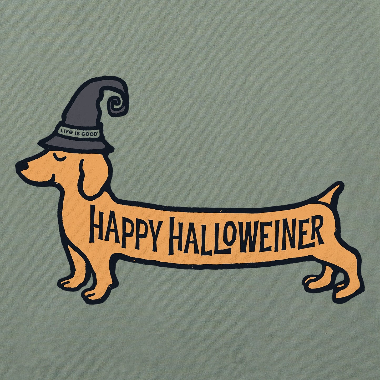 Women's Happy Halloweiner Long Sleeve Crusher Boxy Tee