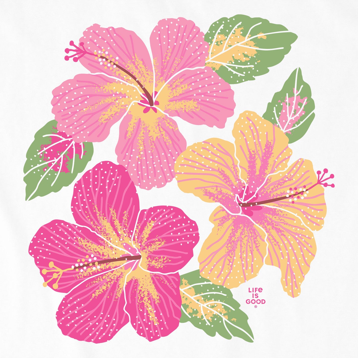 Women's Happy Hibiscus Short Sleeve Crusher Boxy Tee