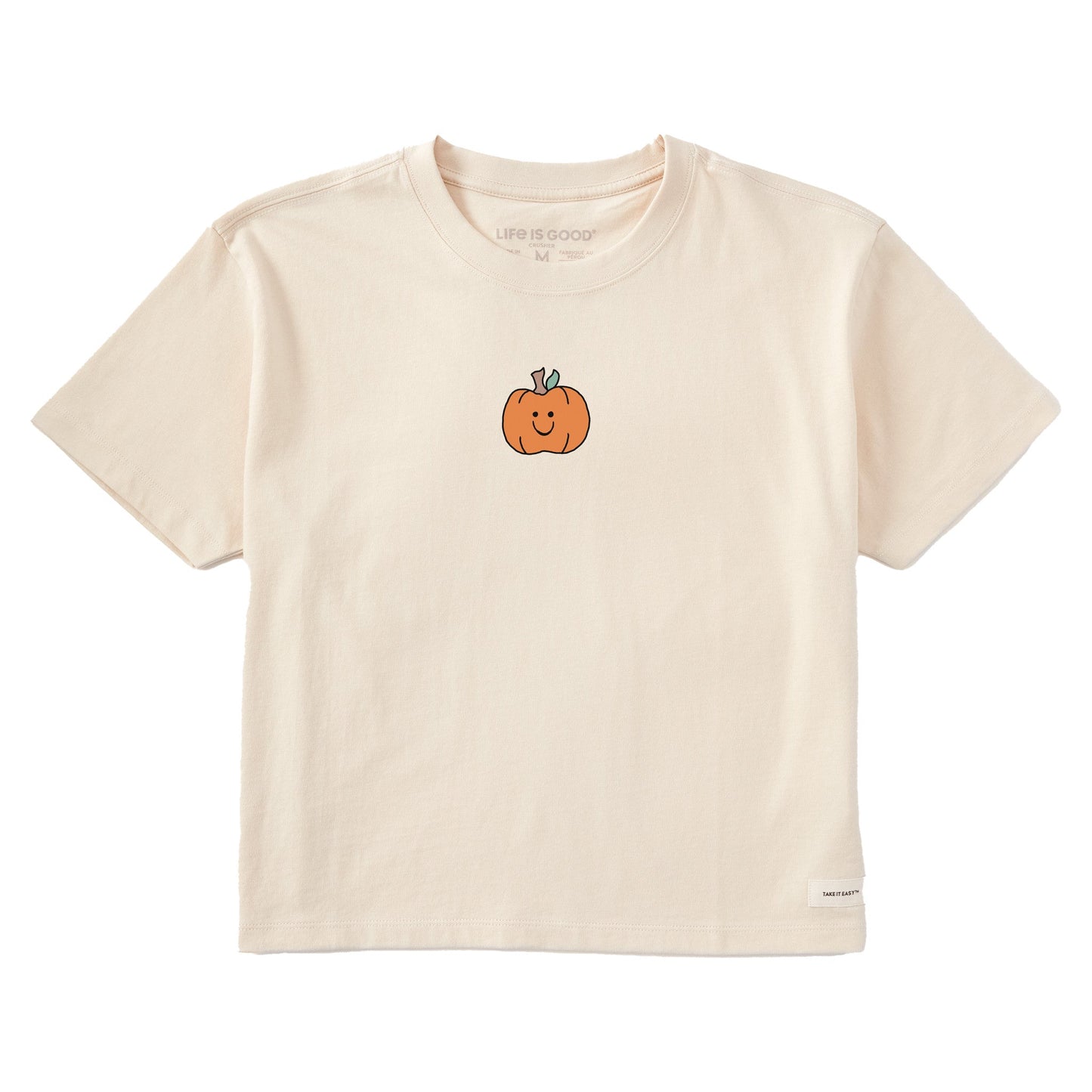 Women's Happy Pumpkin Short Sleeve Crusher Boxy Tee