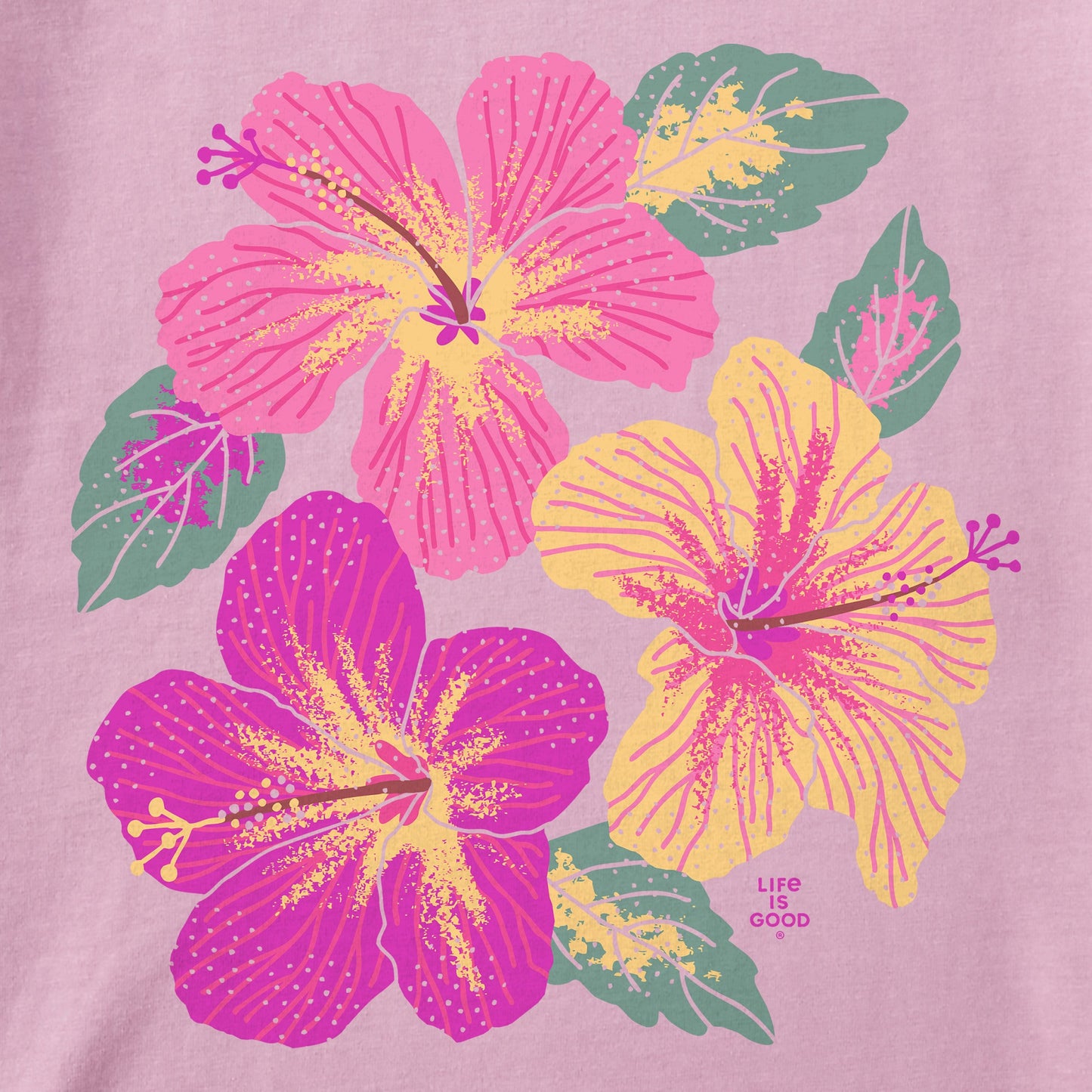 Women's Happy Hibiscus Short Sleeve Crusher Boxy Tee