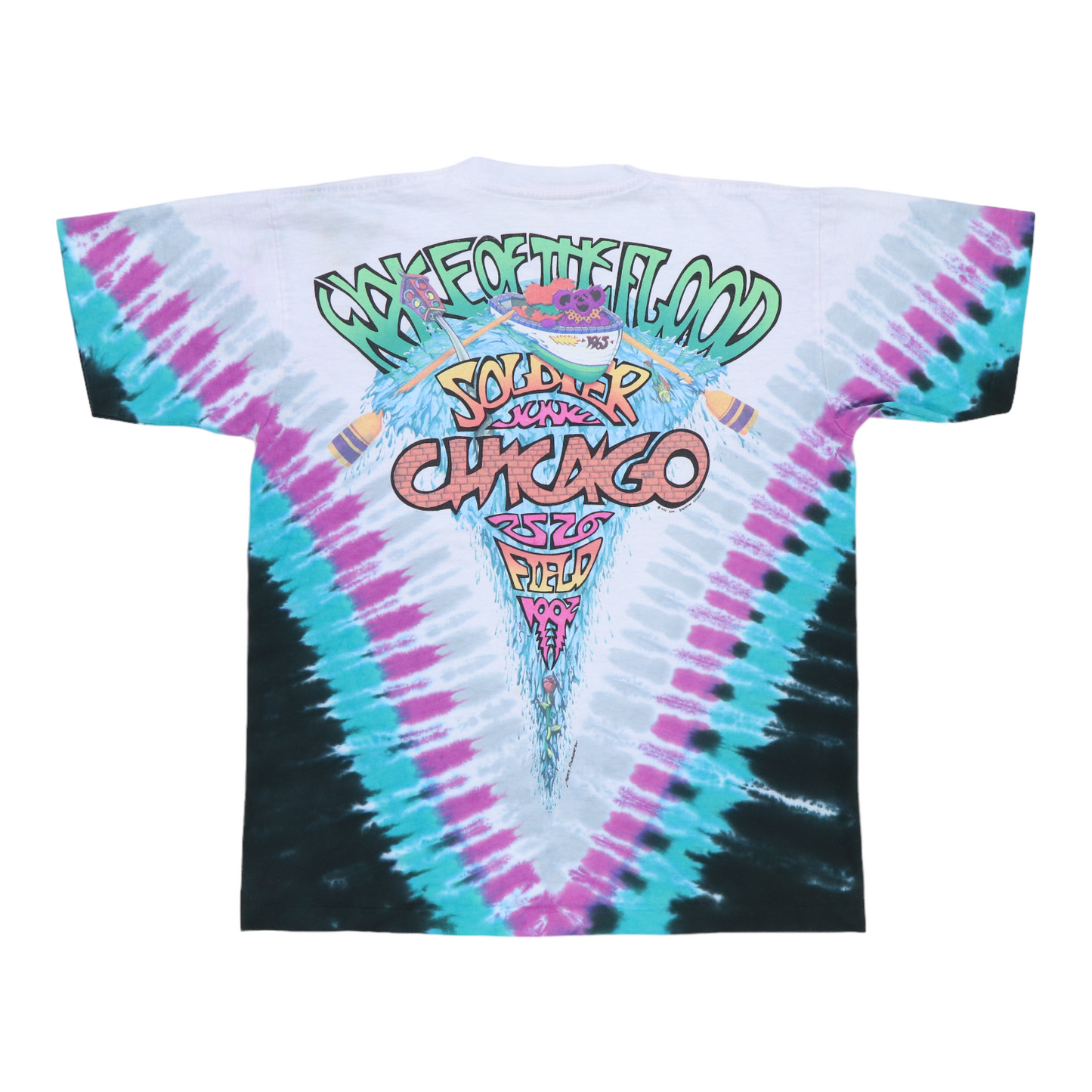 1990s Grateful Dead Liquid Blue Tie Dye Shirt
