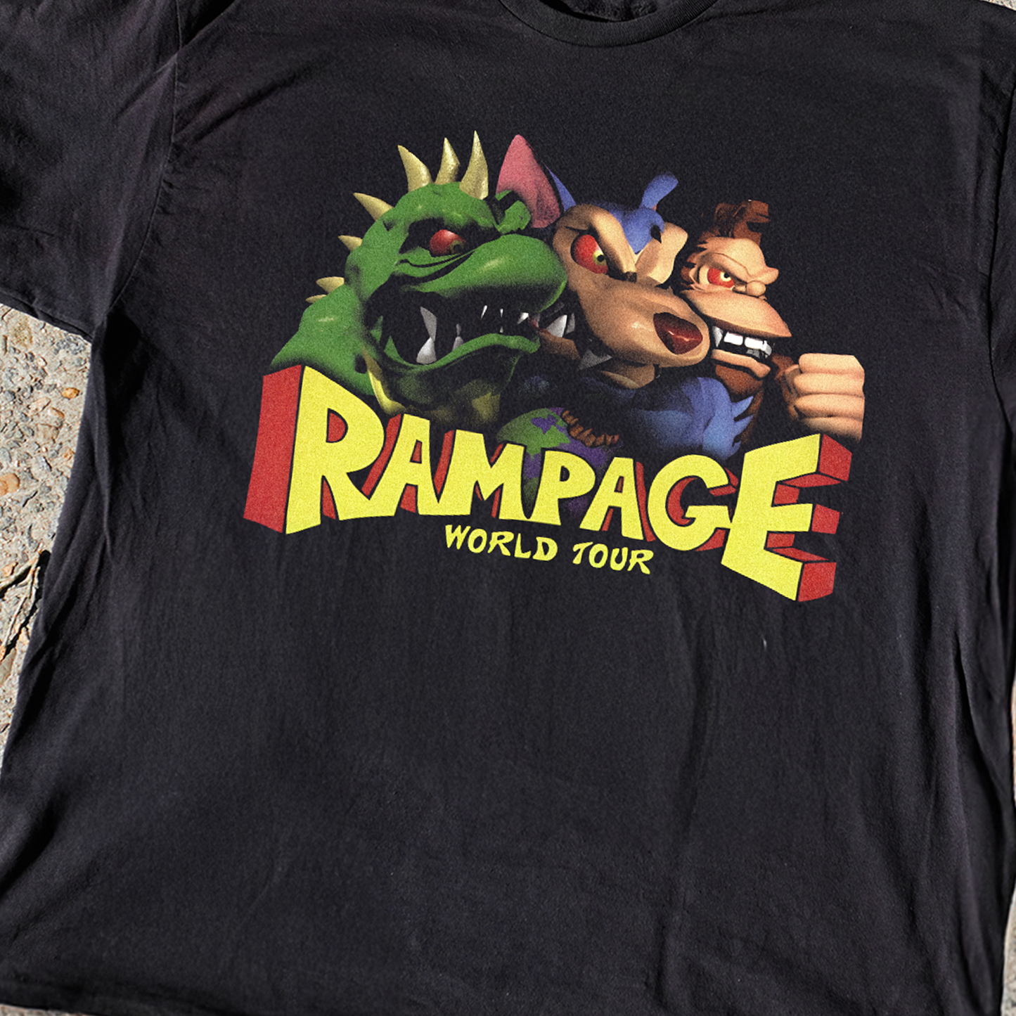 'RAMPAGE WORLD TOUR' (1997) BLACK VINTAGE WASHED TEE
