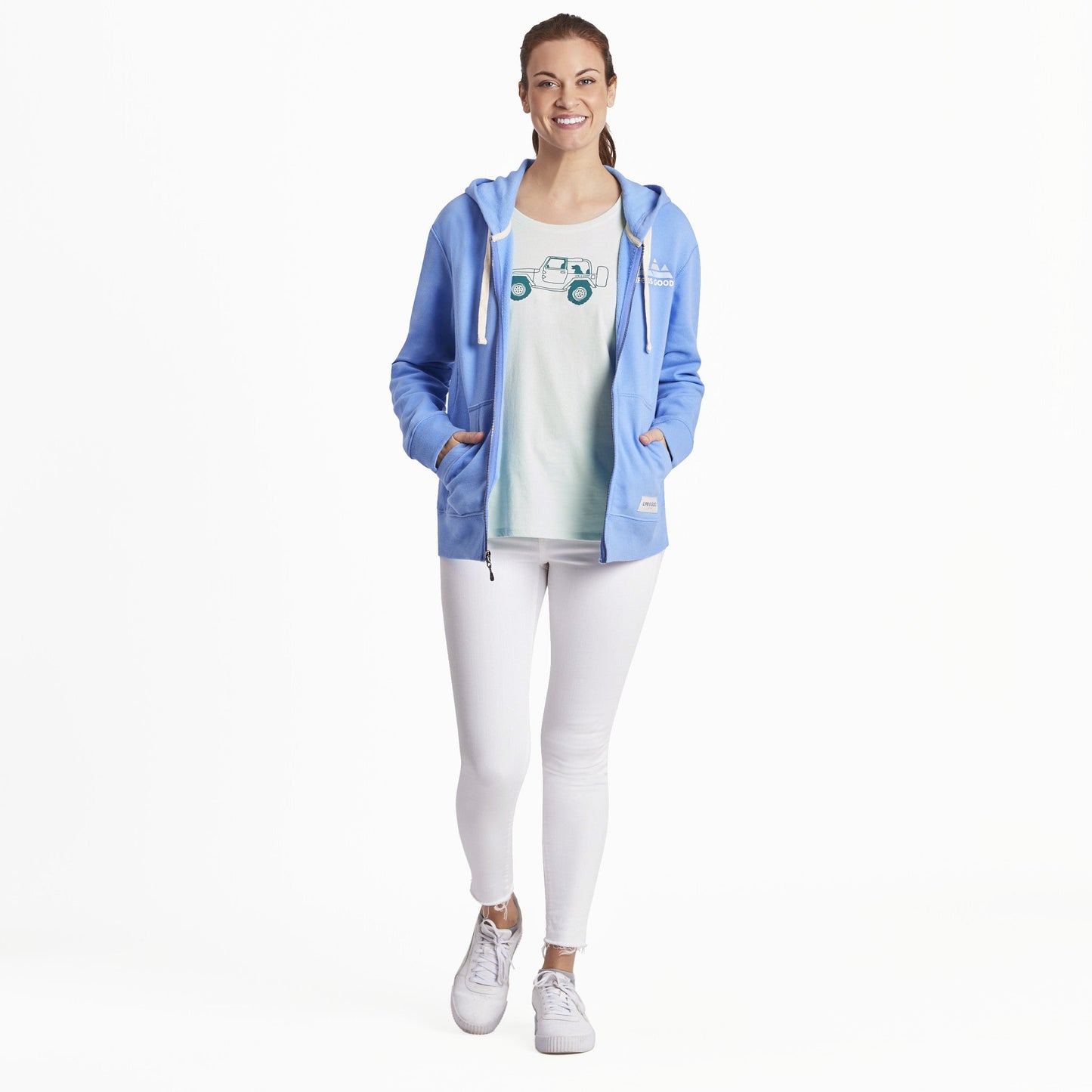 Women's Retro Mountains Simply True Fleece Zip Hoodie