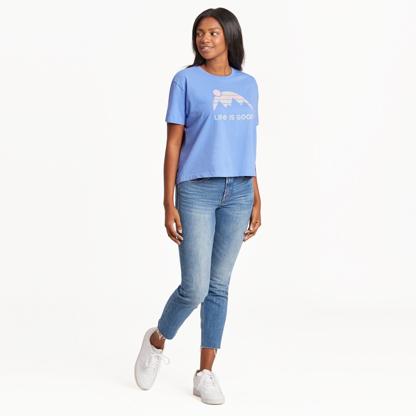 Women's Retro Mountains Short Sleeve Crusher Boxy Tee