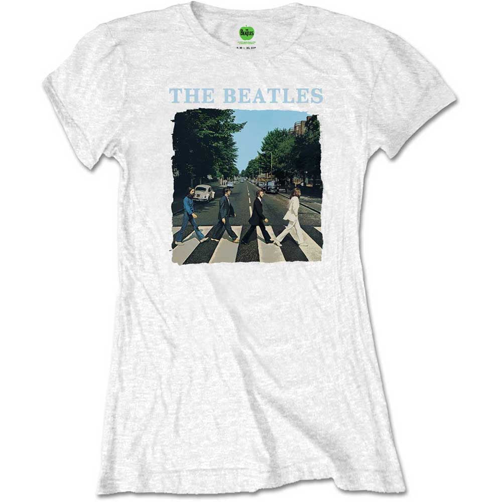 The Beatles Ladies Slim Fit T-Shirt: Abbey Road & Logo (Retail Pack)