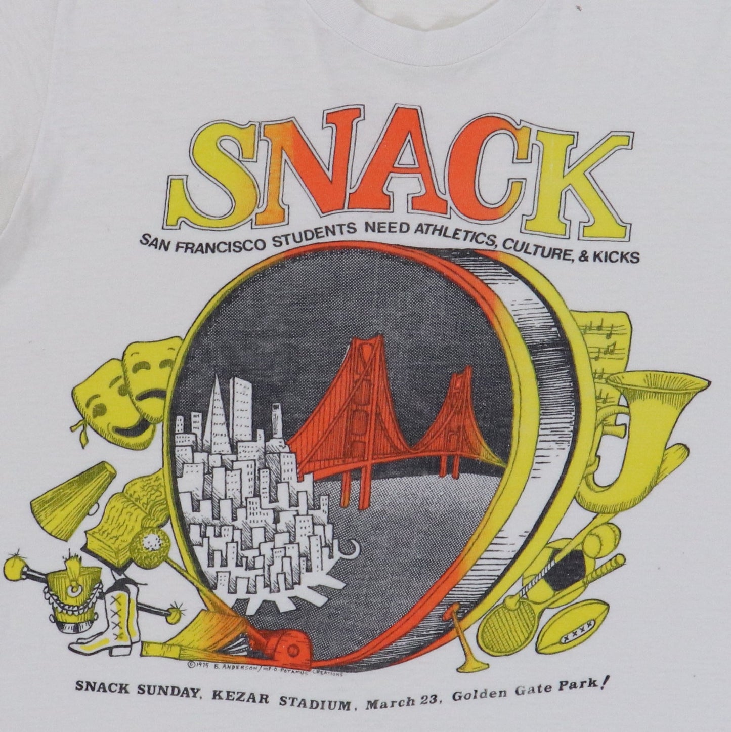 1975 Bill Graham Snack Charity Concert Shirt Style001
