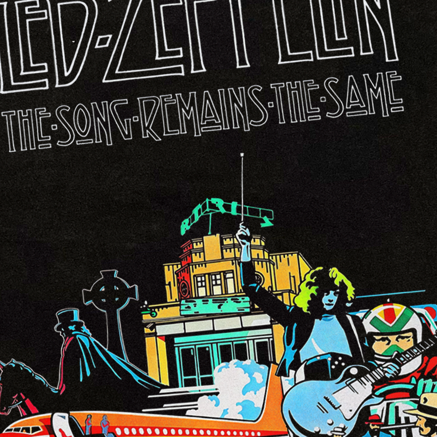 1976 LED ZEPPELIN 'THE SONG REMAINS THE SAME' PROMO BLACK T-SHIRT