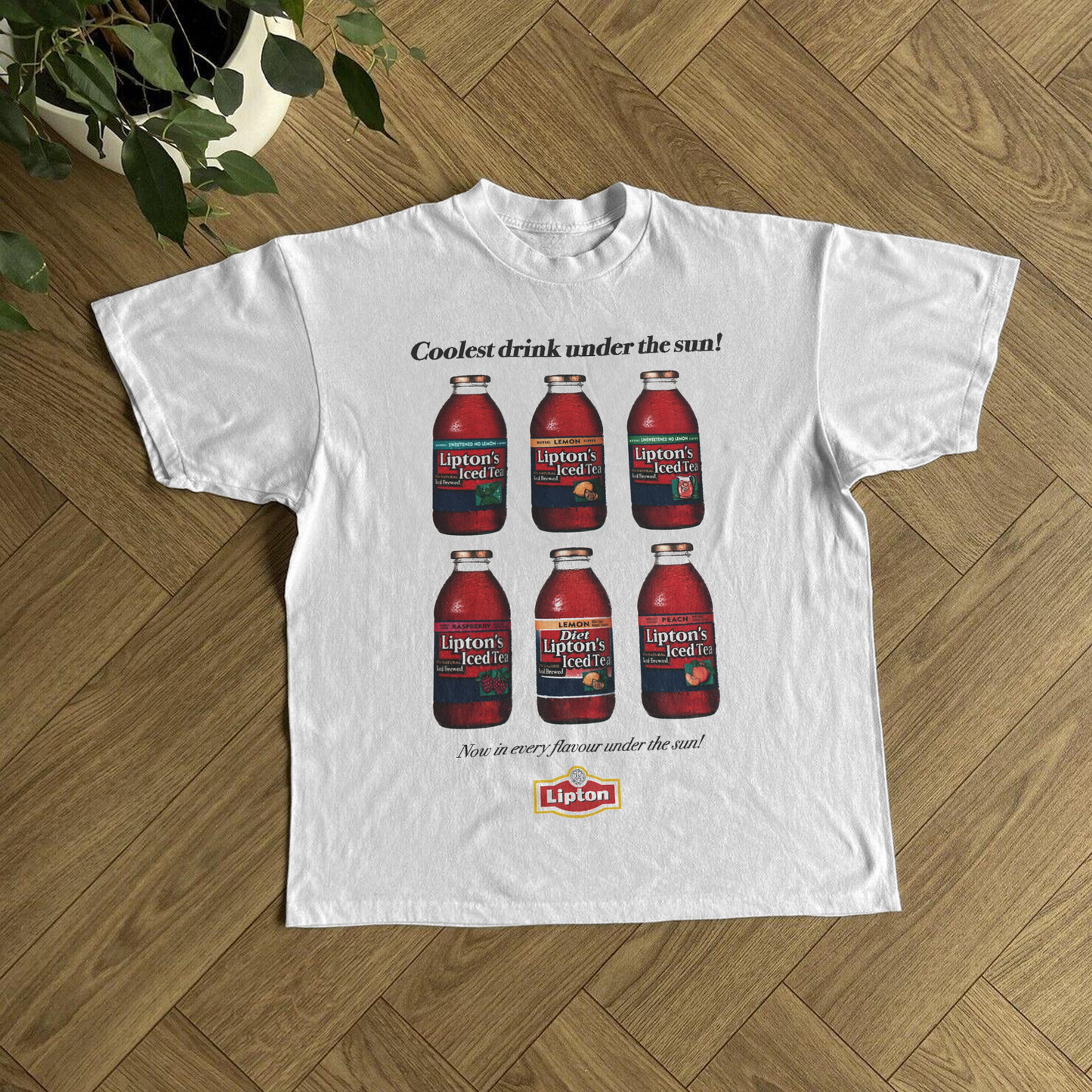 RETRO LIPT0N ICED TEA 'COOLEST DRINK UNDER THE SUN' WHITE T-SHIRT