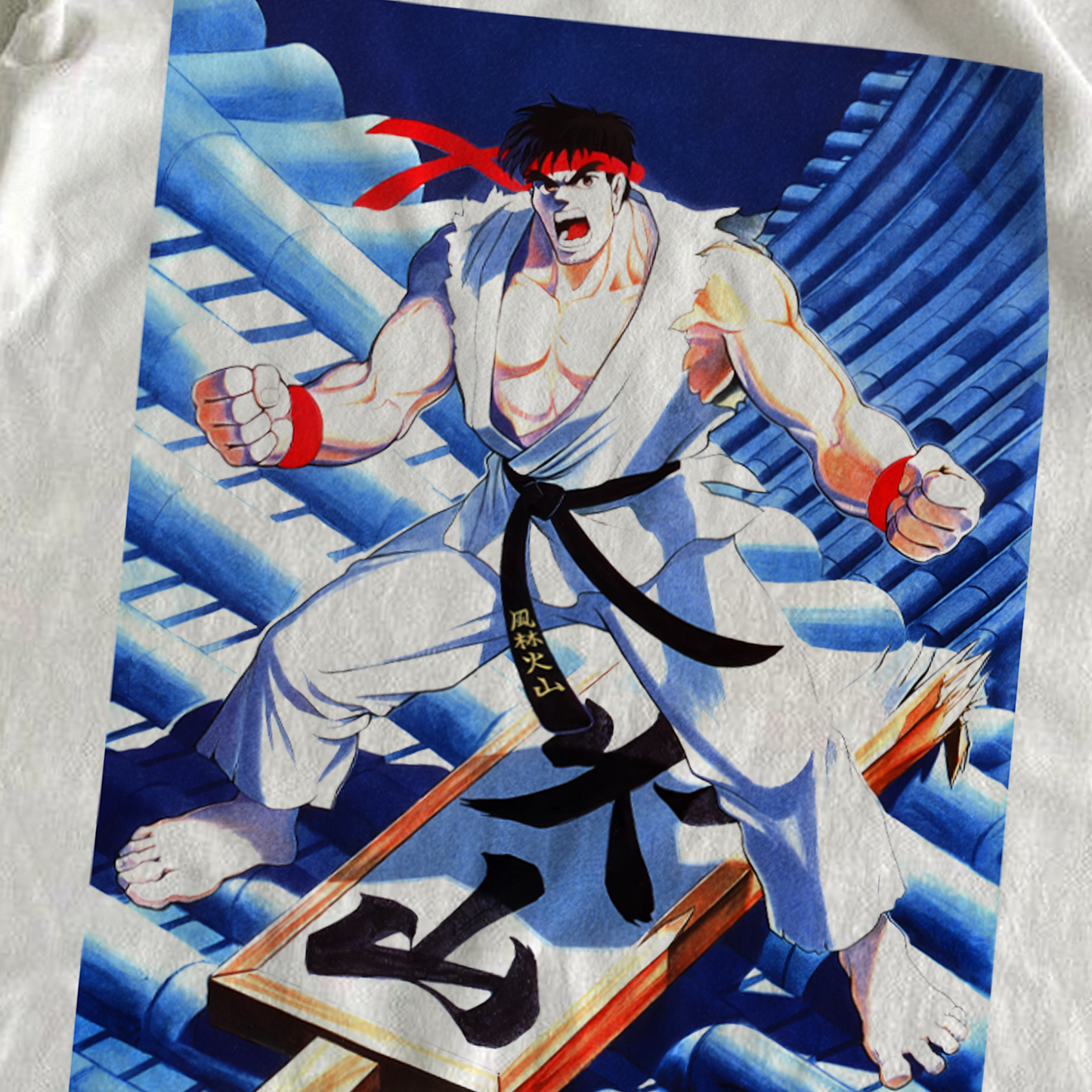 RETRO 90s 'RYU' ILLUSTRATION WHITE T-SHIRT