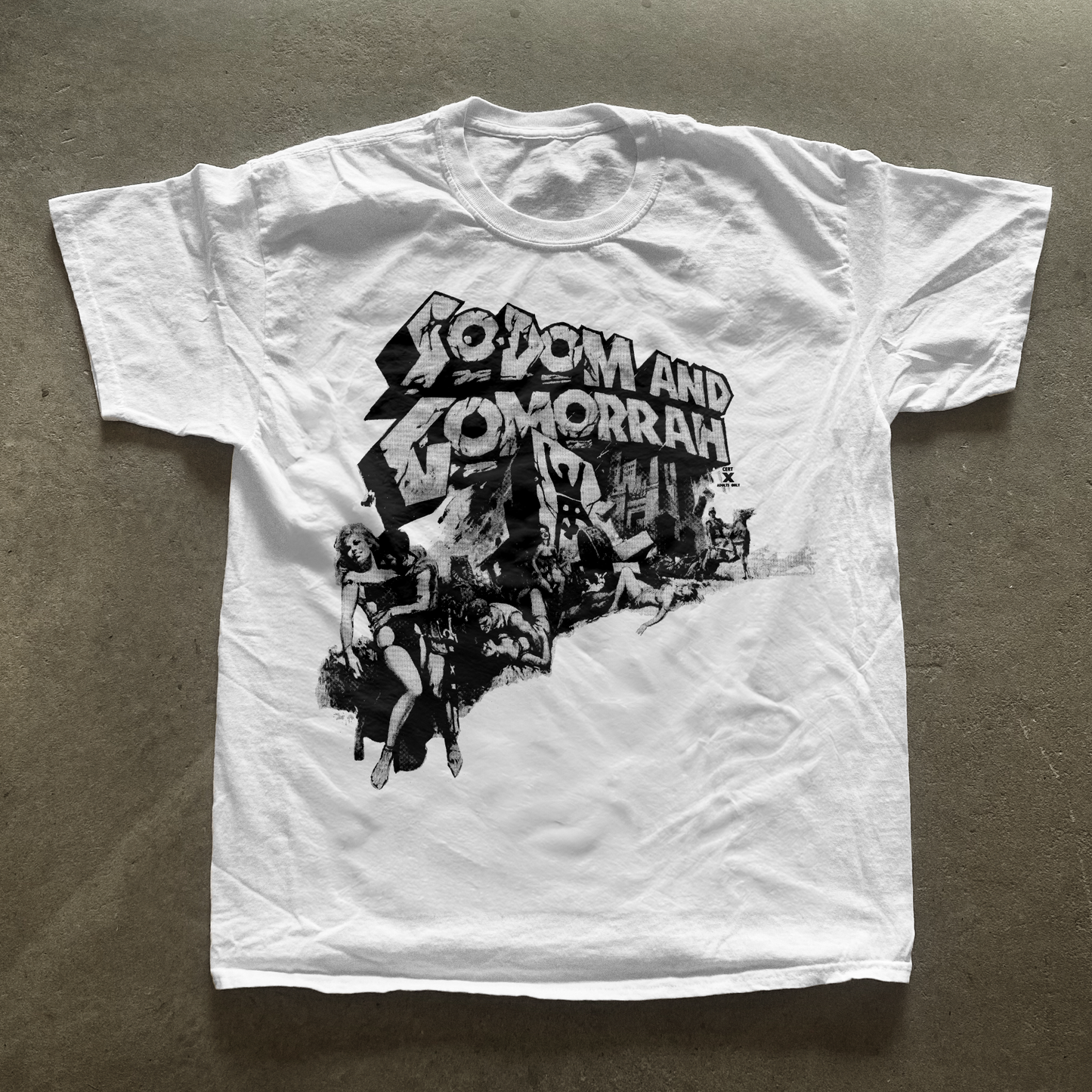 RETRO 1962 'SODOM AND GOMORRAH' WHITE T-SHIRT