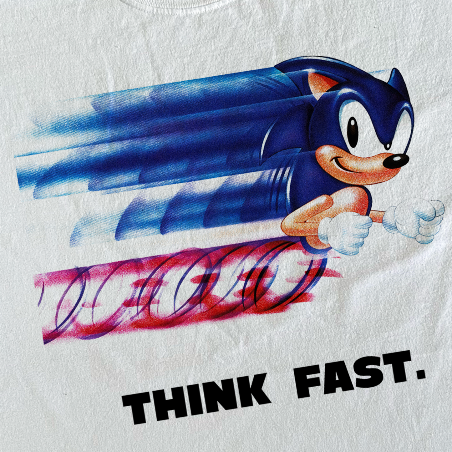 RETRO SONIC 'THINK FAST' WHITE T-SHIRT