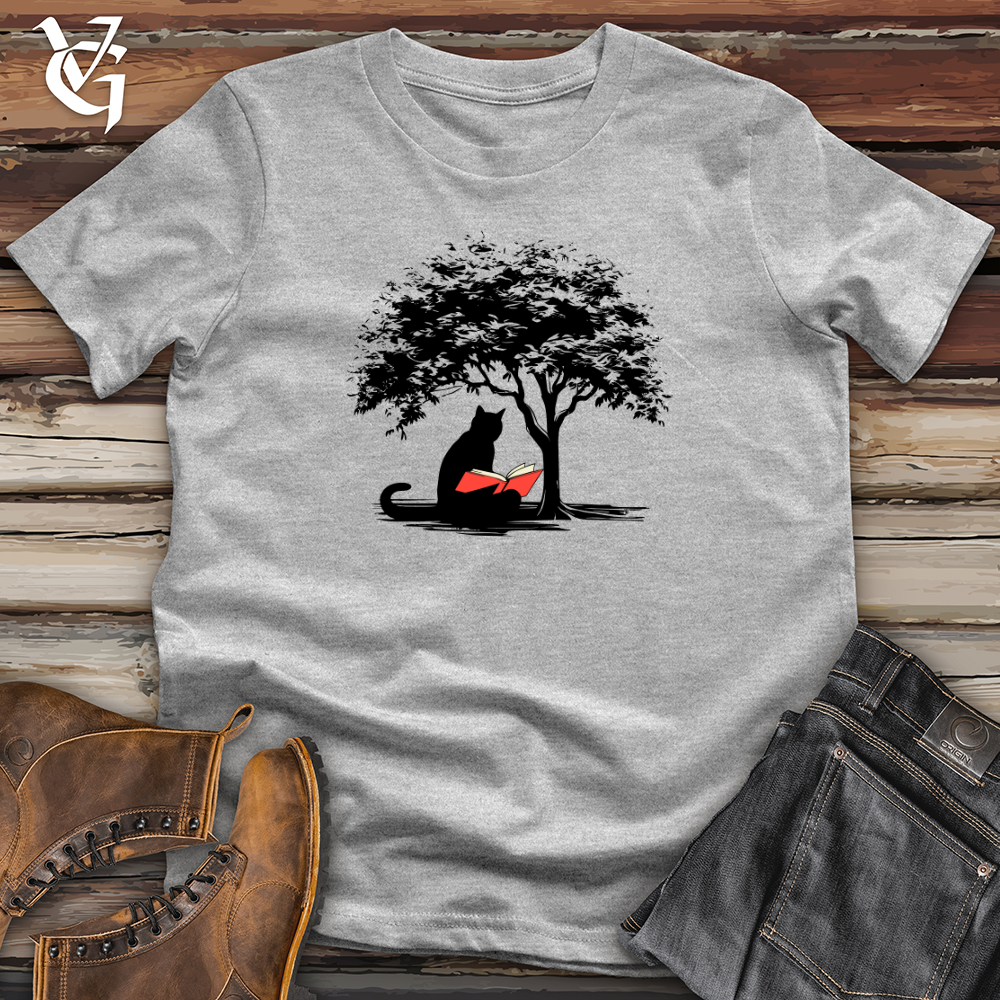 Retro Tree Reading Black Cat Softstyle Tee