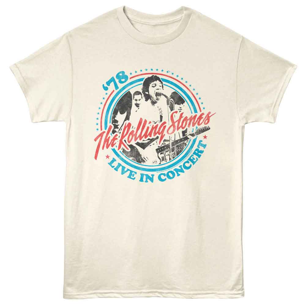THE ROLLING STONES Eye-Catching T-Shirt, LIVE IN CONCERT 78