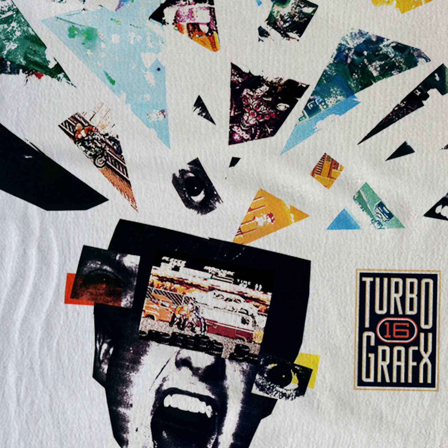 RETRO ‘TURBOGRAFX 16’ HEAD EXPLOSION PROMO WHITE T-SHIRT