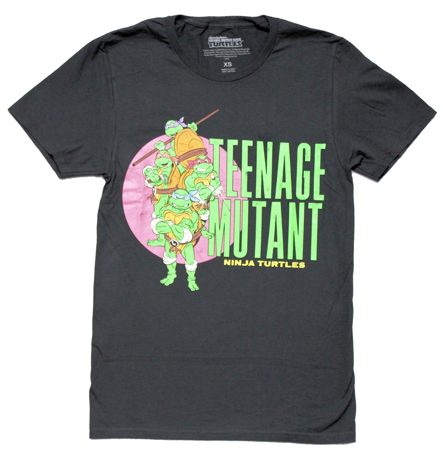 Teenage Mutant Ninja Turtles Mens T-Shirt - Retro Cartoon Circle