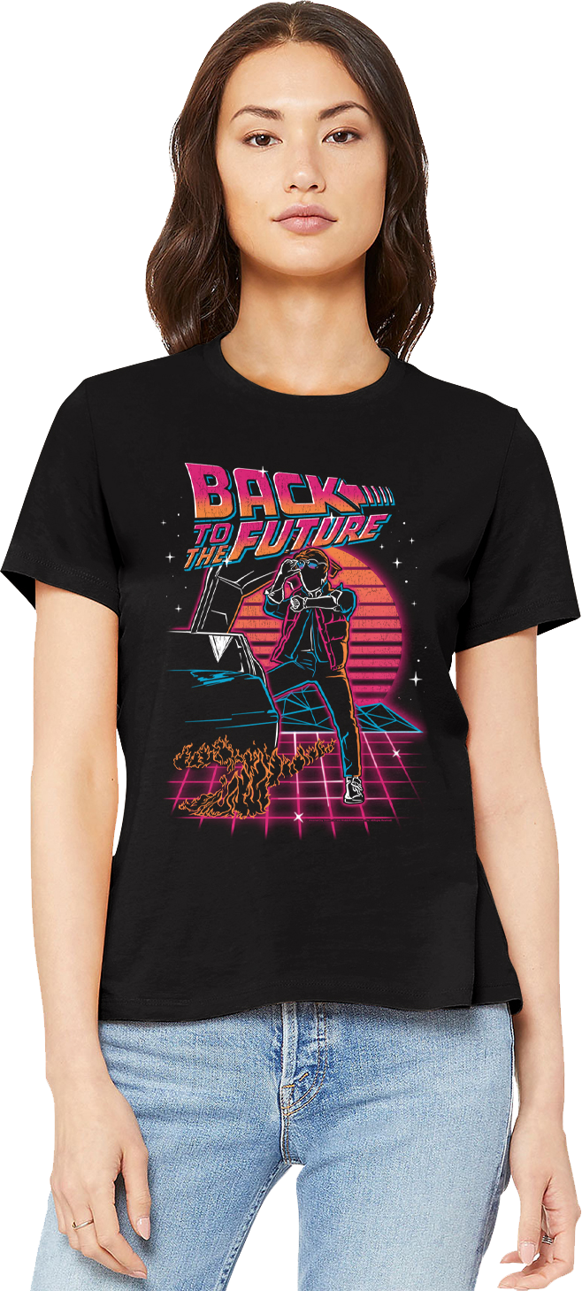 Womens Retro Neon Back To The Future Shirt