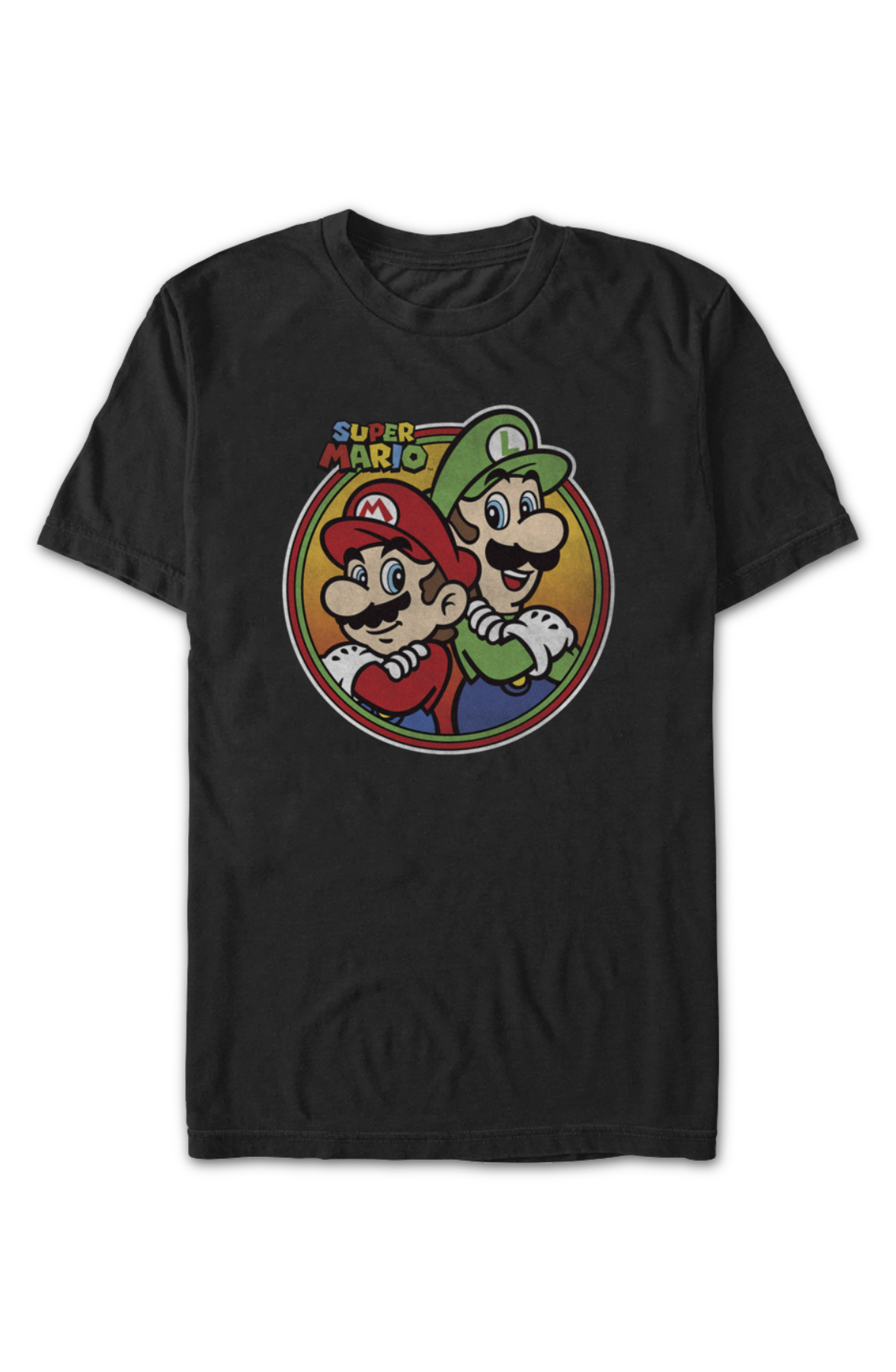 Mario & Luigi Retro Circle Super Mario Bros. T-Shirt