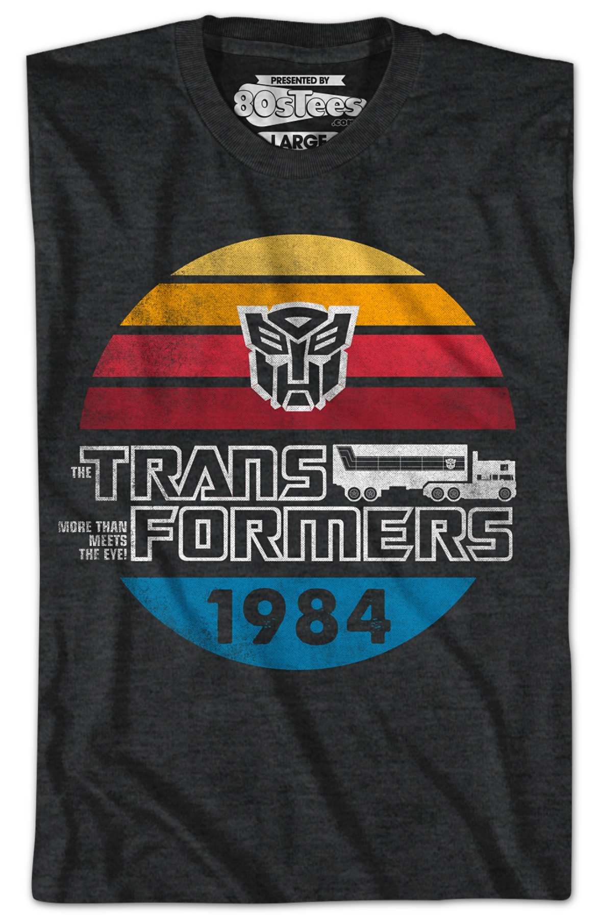 Retro 1984 Stripes Autobots Logo Transformers T-Shirt