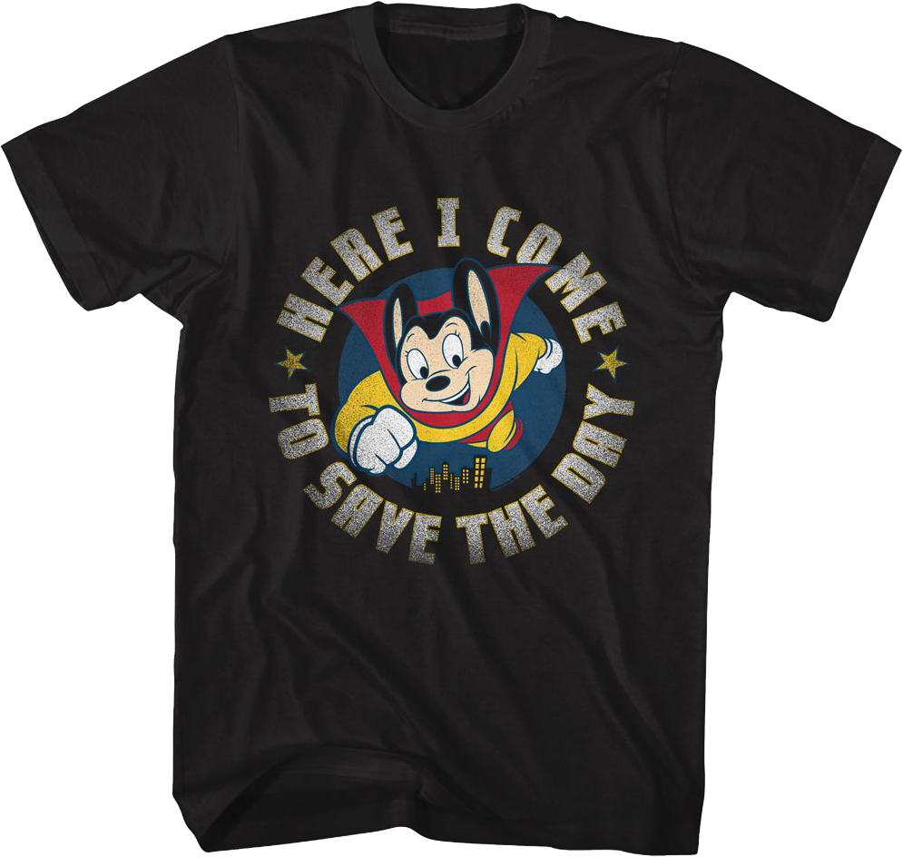 Retro Here I Come To Save The Day Mighty Mouse T-Shirt