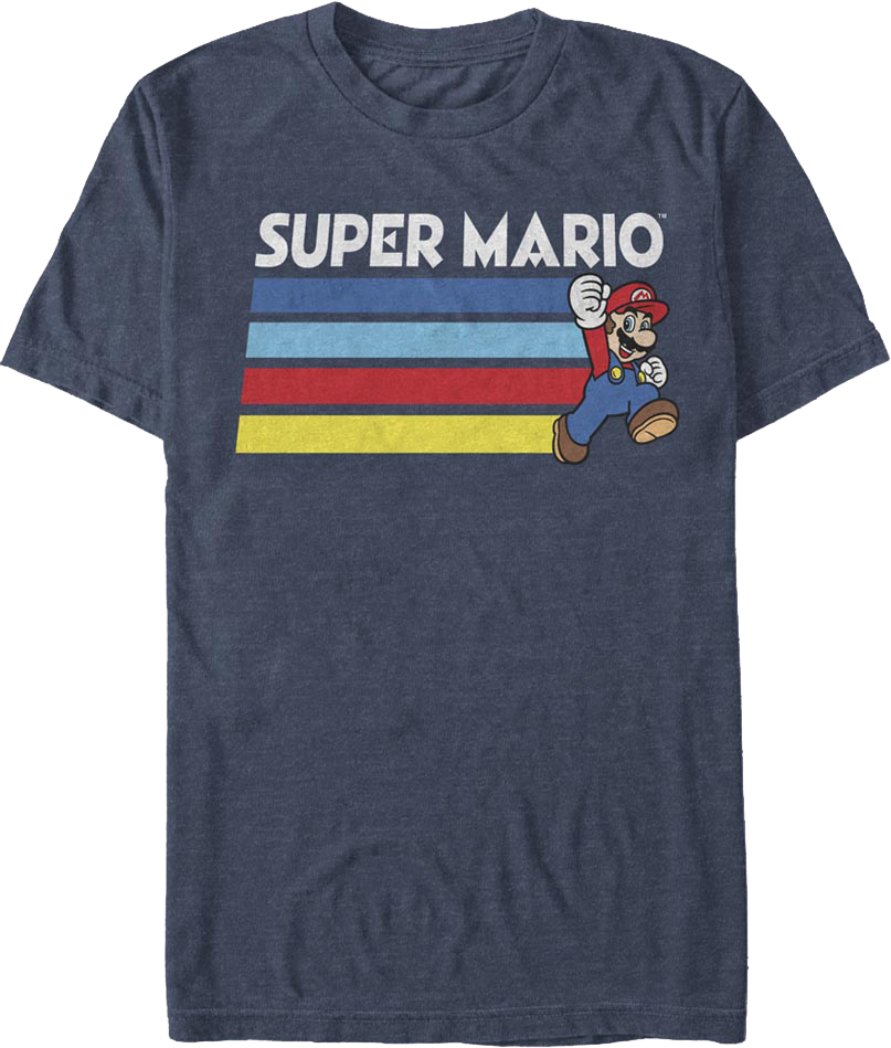 Retro Jump Stripes Super Mario Bros. T-Shirt