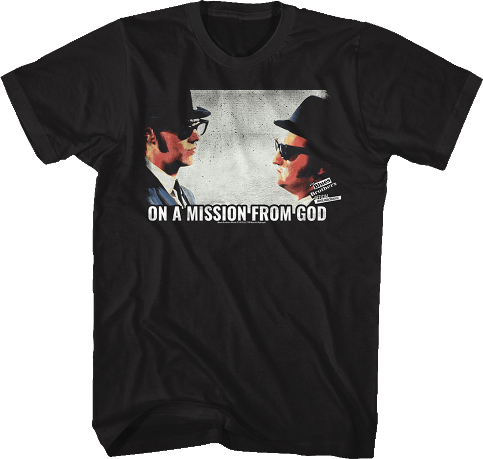 Retro On A Mission From God Blues Brothers T-Shirt