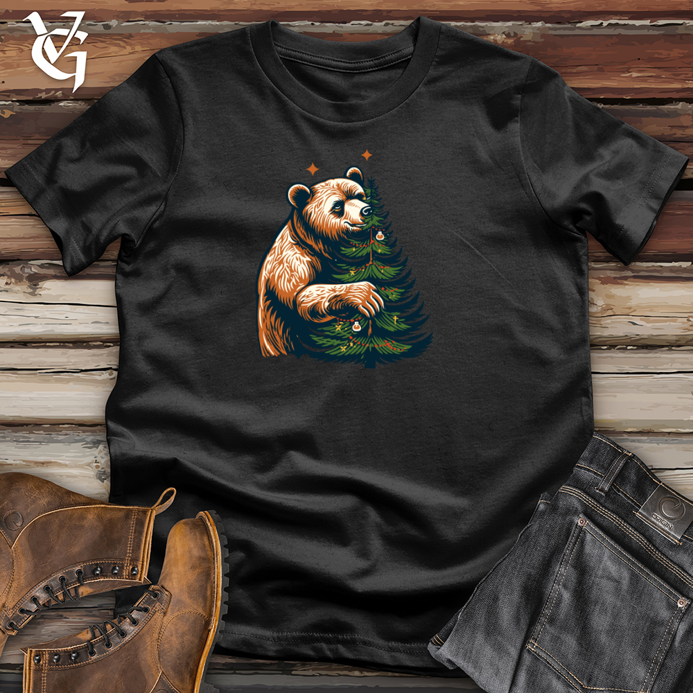 Retro Tree Trimming Bear Cotton Tee