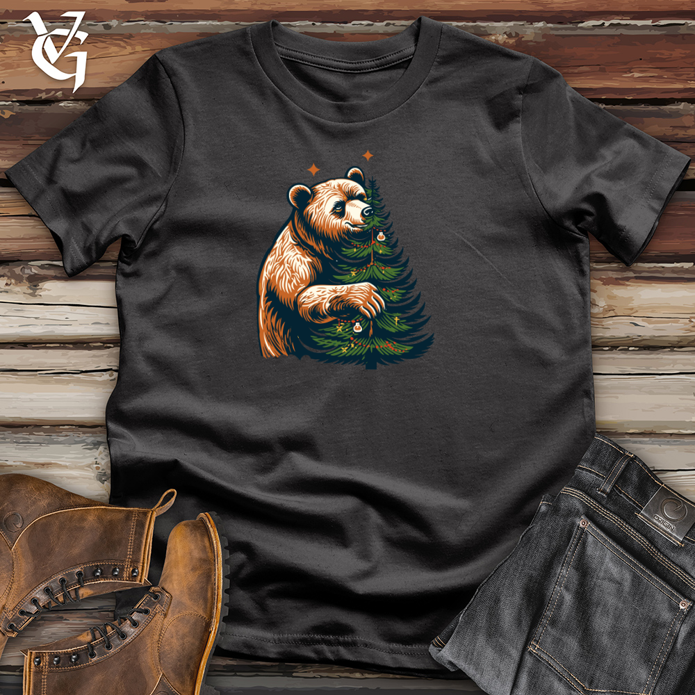 Retro Tree Trimming Bear Cotton Tee