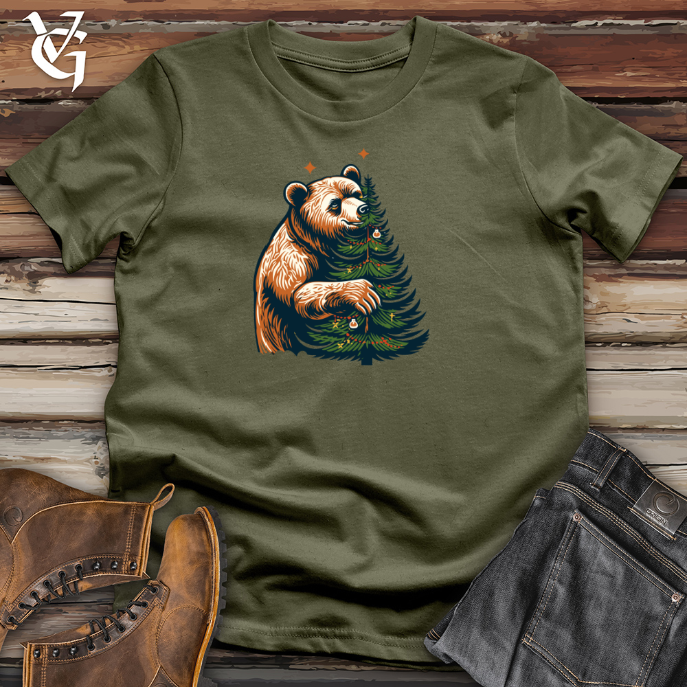 Retro Tree Trimming Bear Cotton Tee