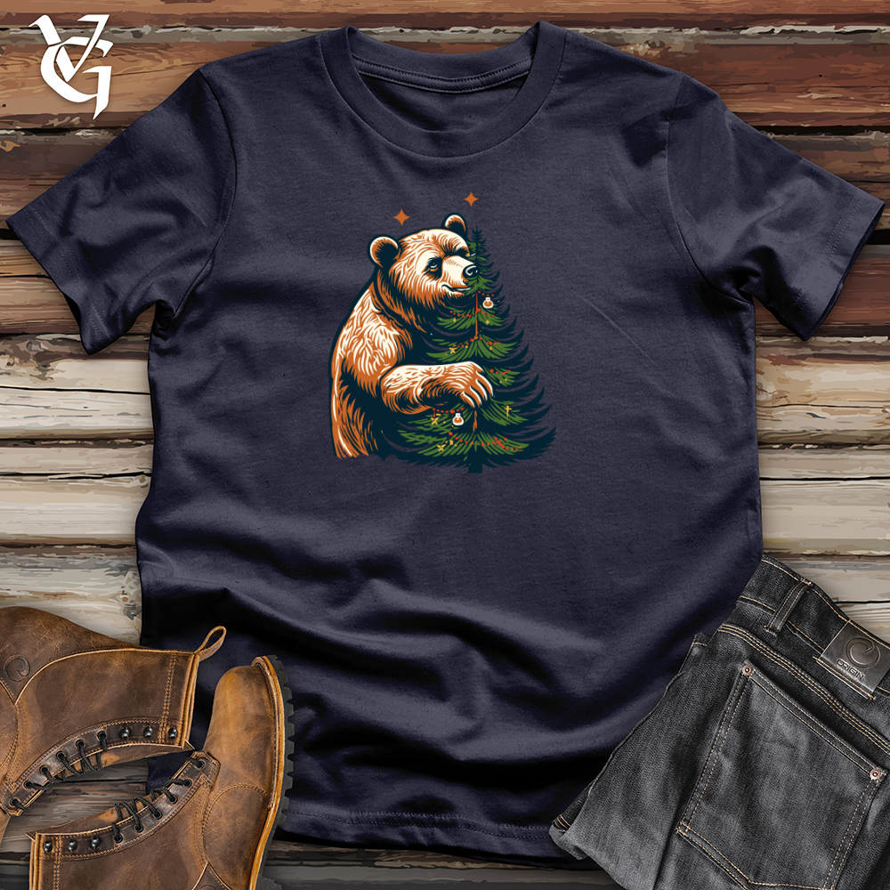 Retro Tree Trimming Bear Cotton Tee
