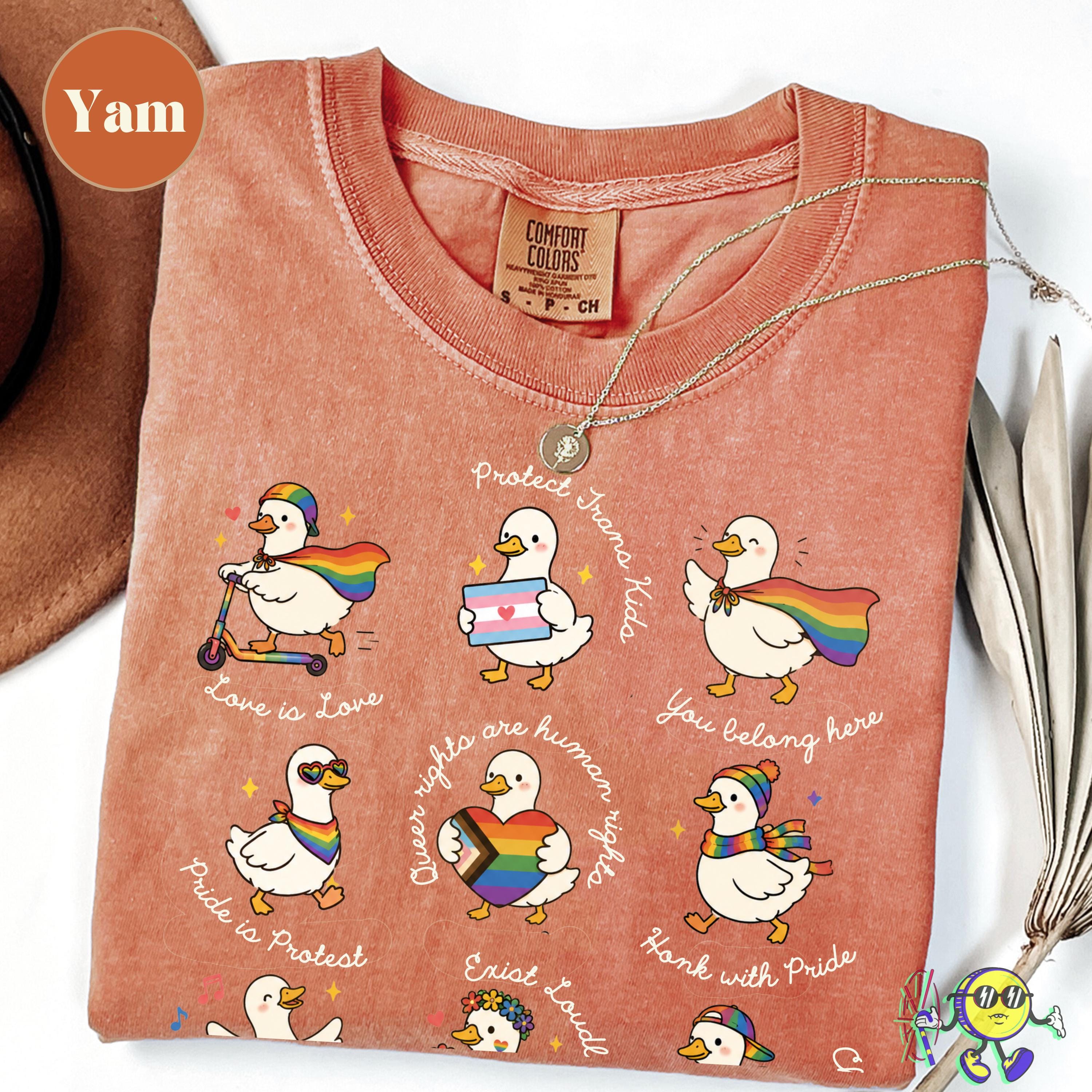 Silly Goose Lgbtq Subtle Message Pride Proud Geese Ally Queer Gay Rights Pride Month Trans Rights Protest Anti Trump Tee (1)
