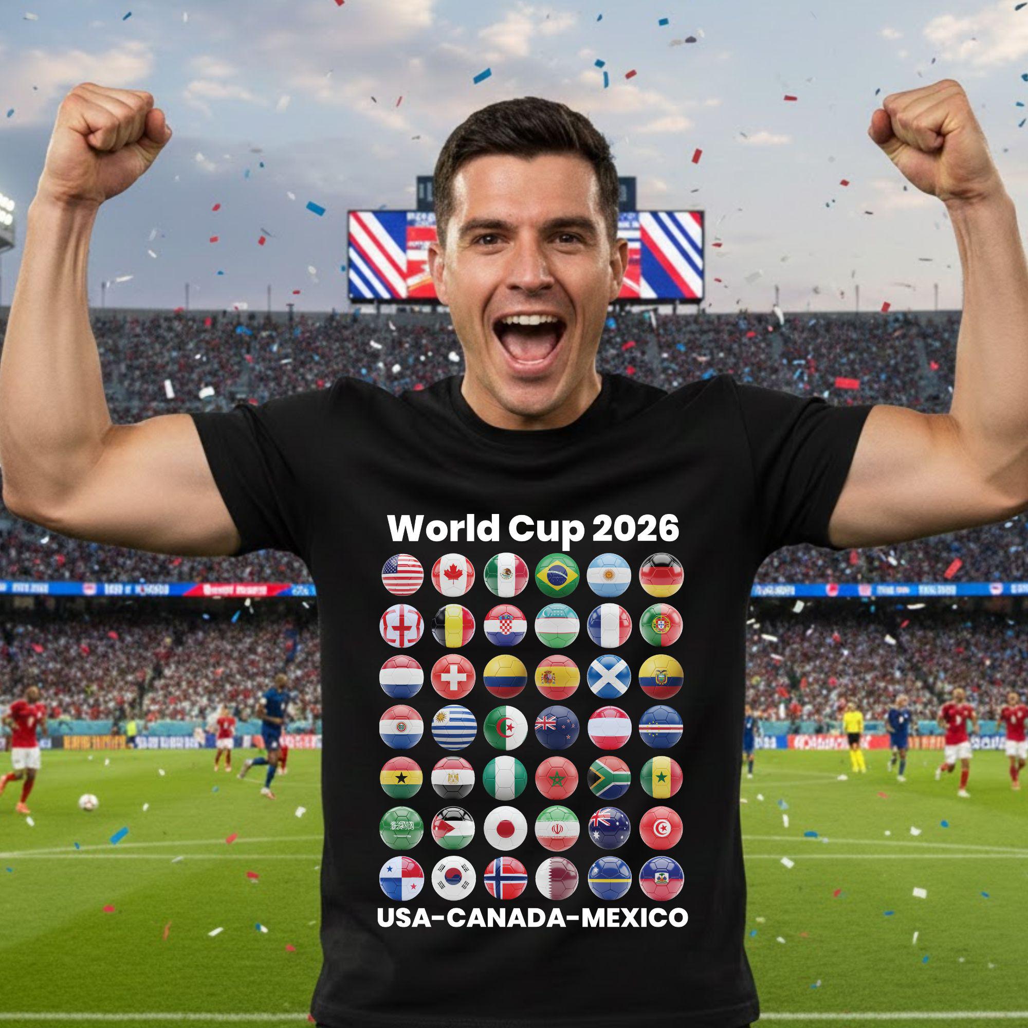 Soccer World Cup 2026 Country Ball Football Fan Game Day Tees Sports (1)
