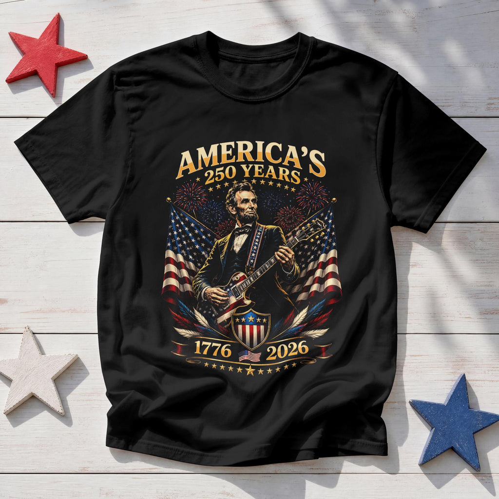Usa 250 Year Tour Lincoln Playing Guitar 1776 2026 Patriotic 4th July Independence Day (1)
