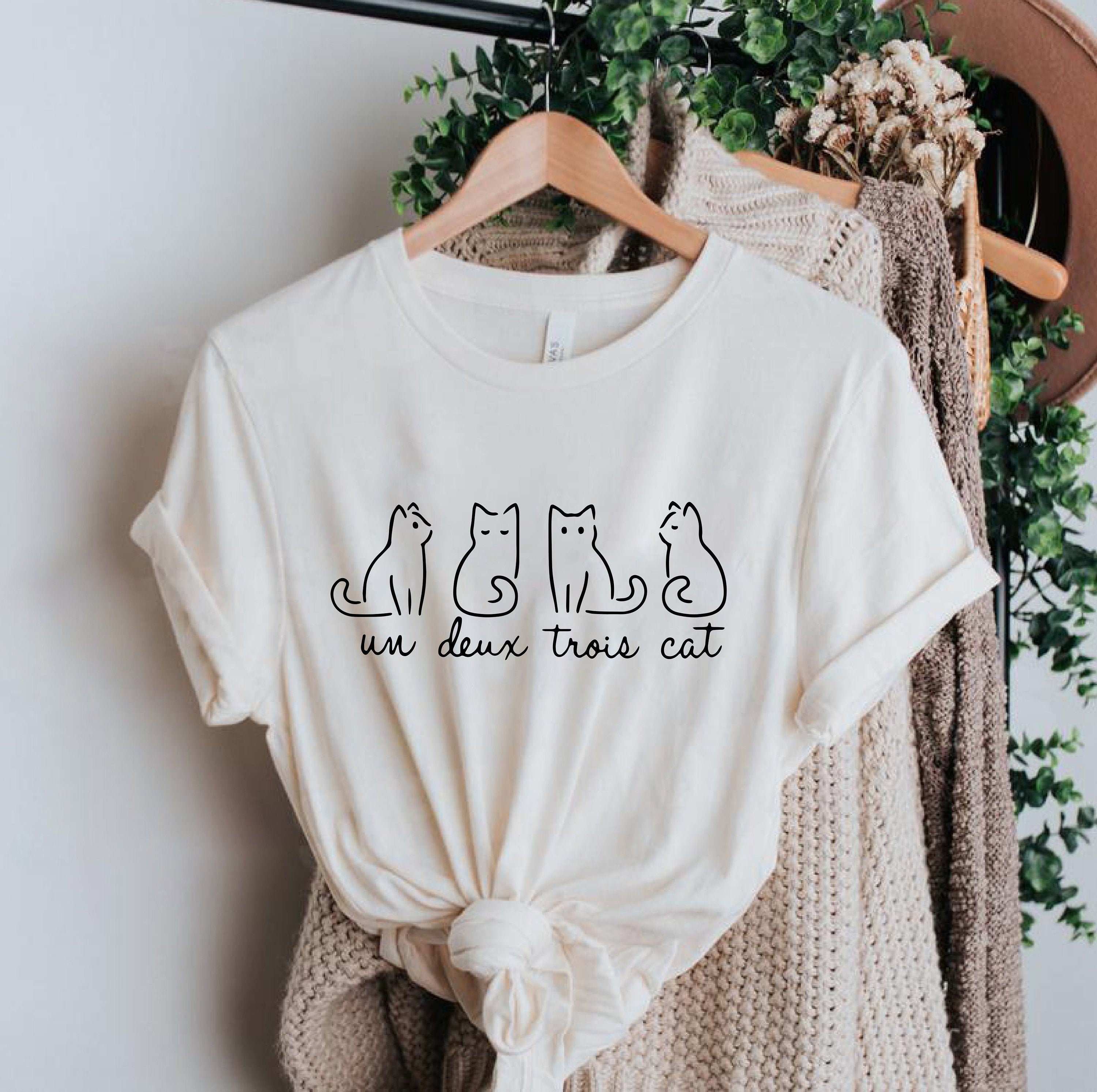Un Deux Trois Ca Cat Lovers Cat Tee Cat Tee Ca Cat Dad Ca Cat Mom Ca (1)