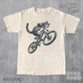 Cat Riding Bicycle Kitten Cat Lover Tee Bikers Cat Parents (1)