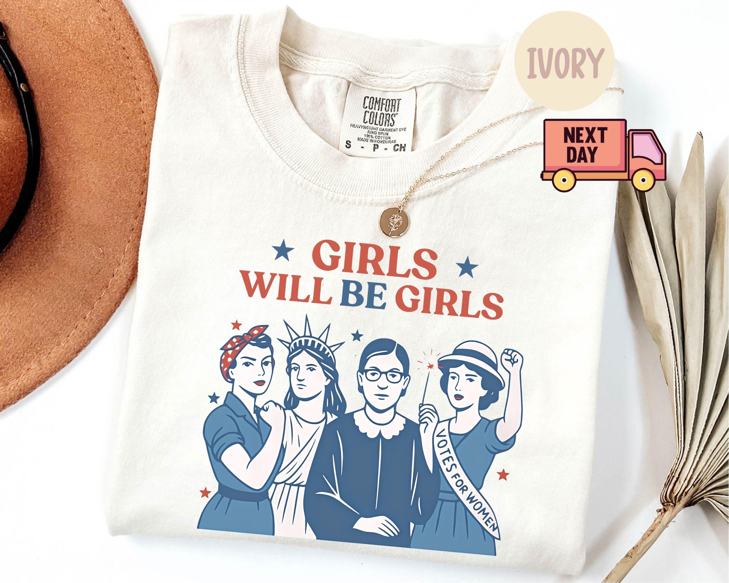 Comfort Colors Patriotic Feminist 4th July Tee Strong American Independence Day (1)