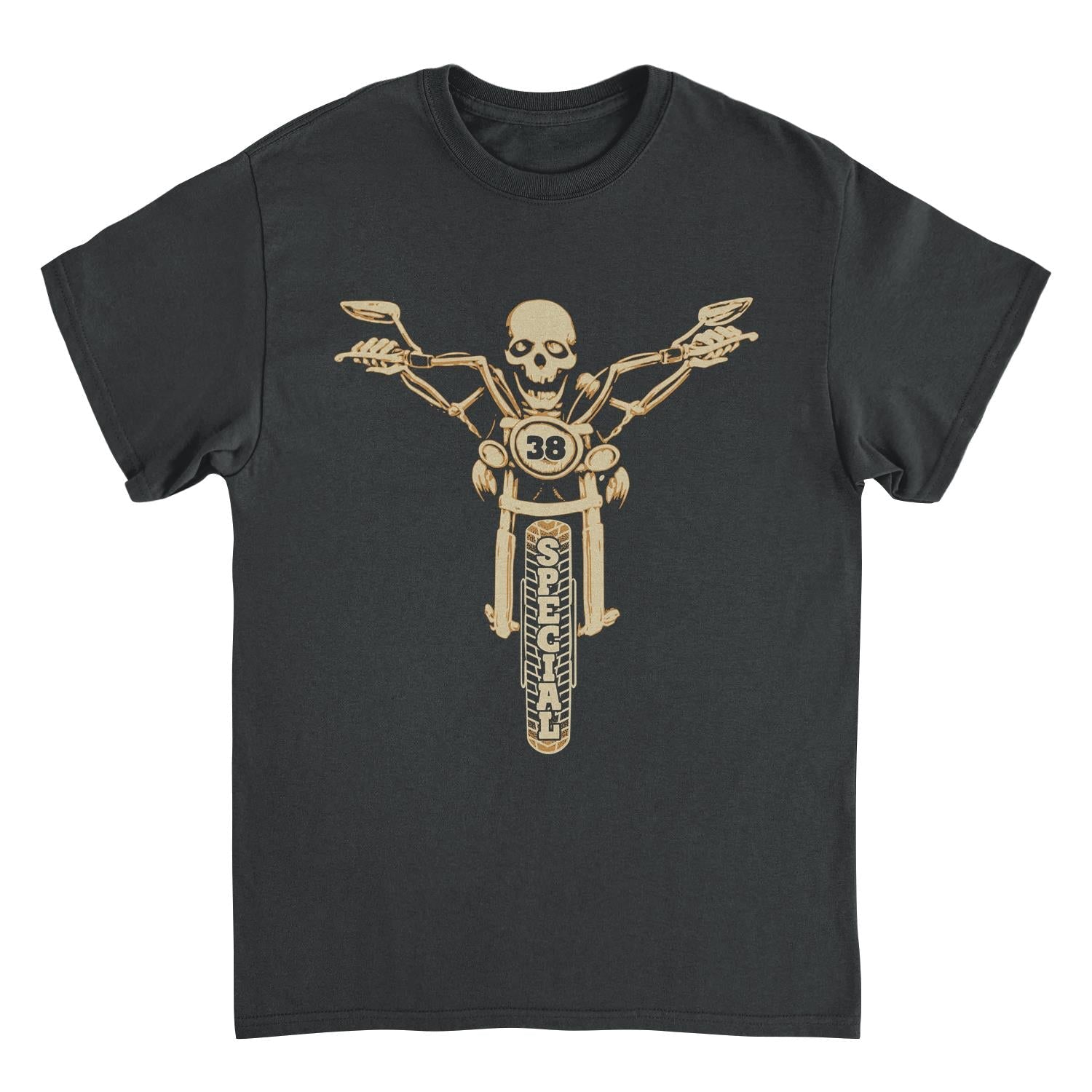 38 Special Skeleton on Bike Mens T Shirt Black Hoodie, Sweatshirt | CiraTrend.com (Image 1)