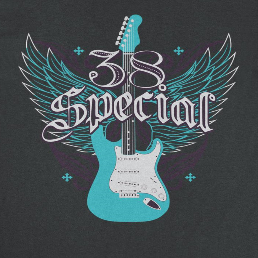 38 Special Teal Winged Guitar Mens T Shirt Black Hoodie, Sweatshirt | CiraTrend.com (Image 2)