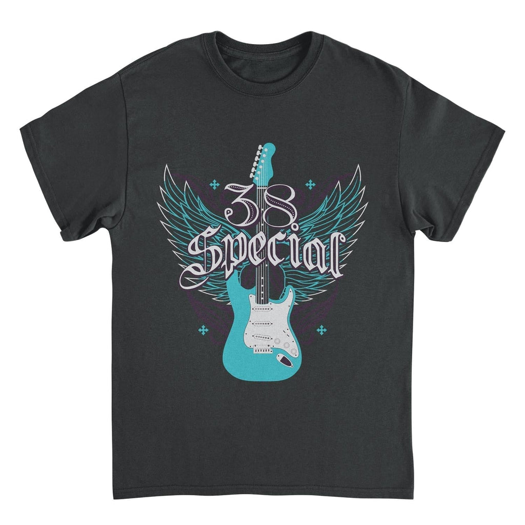 38 Special Teal Winged Guitar Mens T Shirt Black Hoodie, Sweatshirt | CiraTrend.com (Image 1)