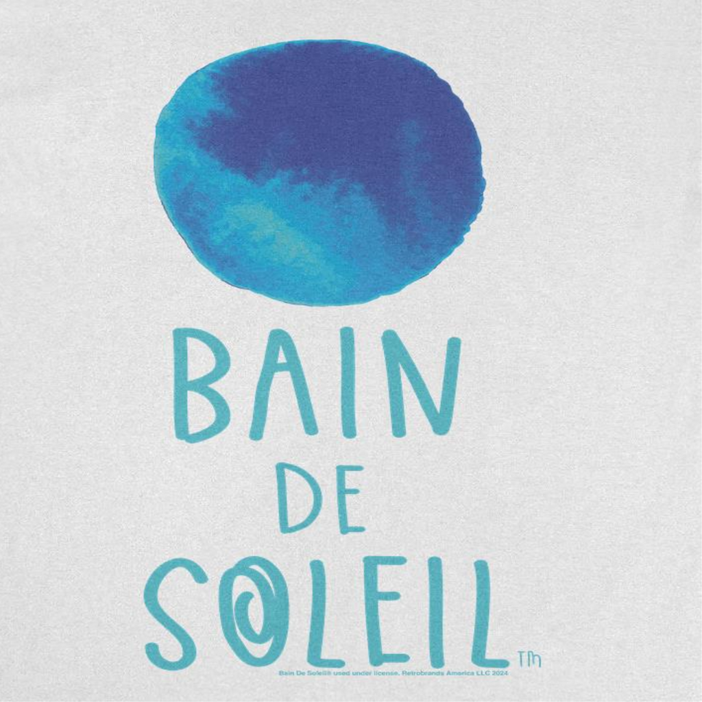 Bain De Soleil Blue Water Colour Sun Retro Sunscreen Mens T Shirt White Hoodie, Sweatshirt | CiraTrend.com (Image 2)