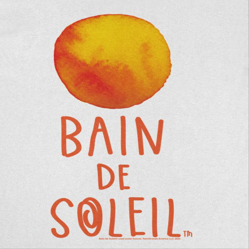 Bain De Soleil Orange Water Colour Sun Retro Sunscreen Mens T Shirt White Hoodie, Sweatshirt | CiraTrend.com (Image 2)