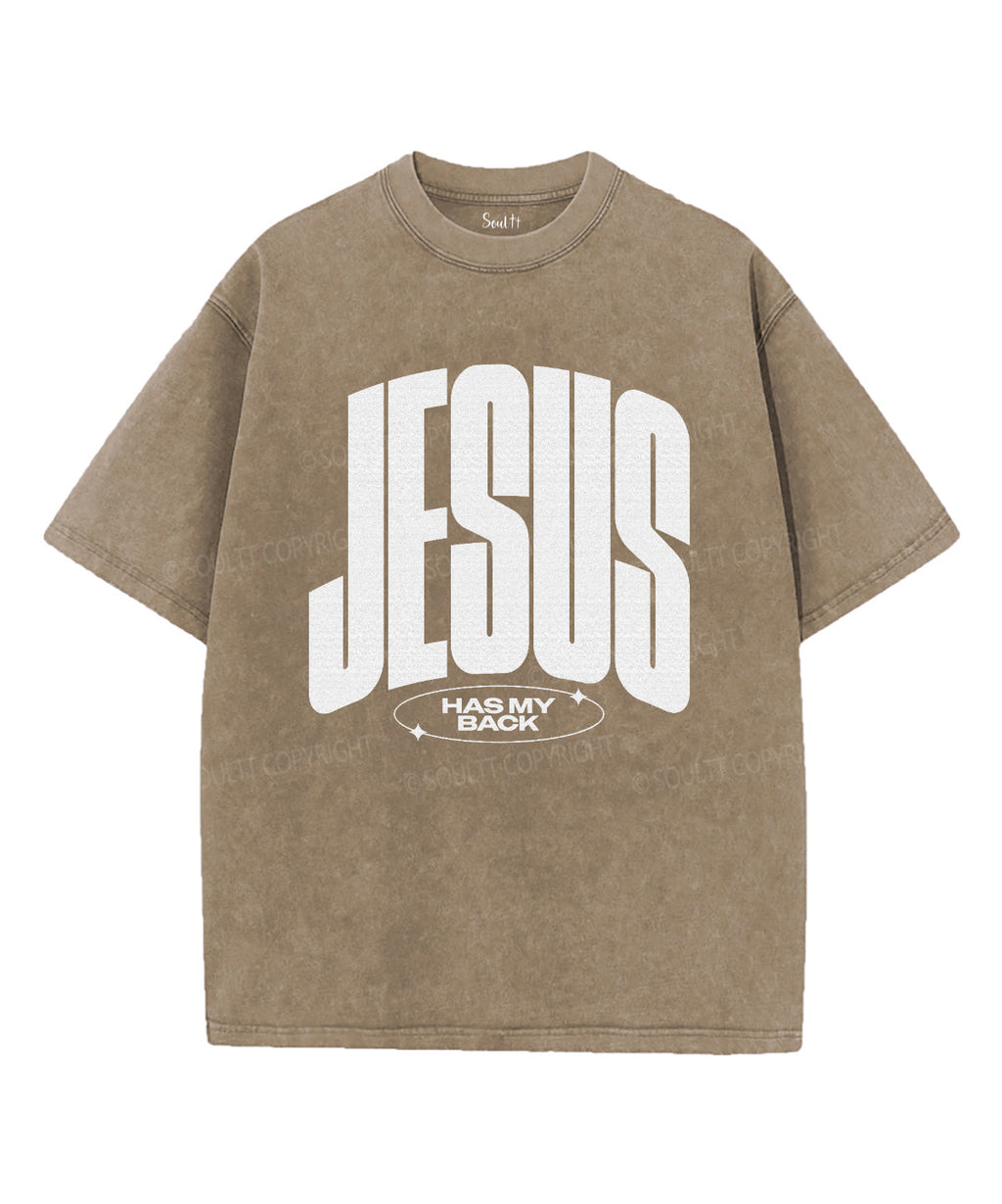 Jesus Has My Back Unisex Washed Christian T-shirt Hoodie, Sweatshirt | CiraTrend.com (Image 5)